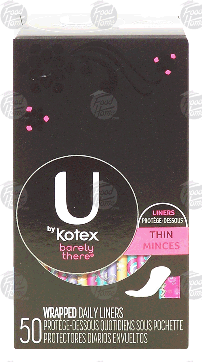 Kotex U barely there; wrapped daily liners, thin Full-Size Picture